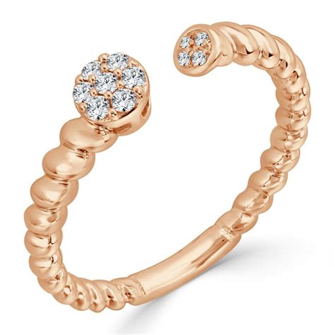 rose gold open diamond ring